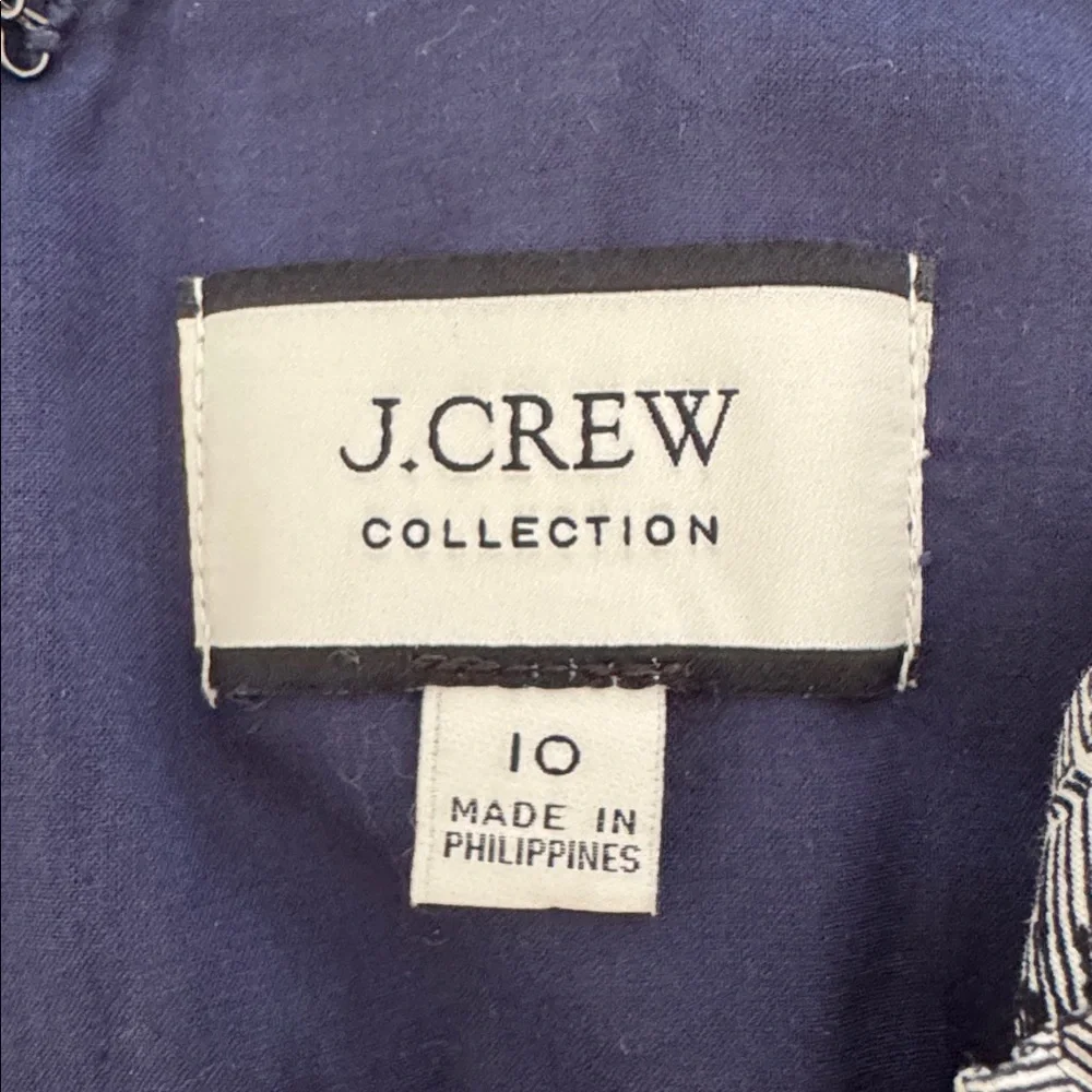 J. Crew Navy White Ratti Seashell Print Midi Tank Dress Pockets Size: 10 NWOT